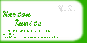 marton kumits business card